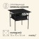 Tourist Maclay table, 70x70x70 cm, with an organizer, black color