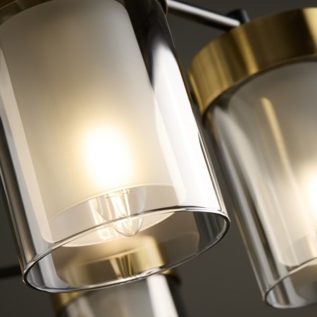Suspended lamp Freya Fr5432PL-08BBS Lora, 440x440 mm, E14, 8x40W, black color and brass-1