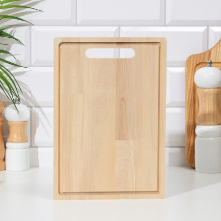 Board wooden "rectangle" with a gutter 26x18x0.8 cm birch-1