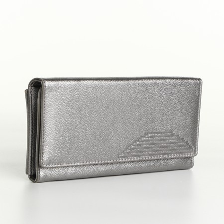 Women's wallet on magnets, silver color