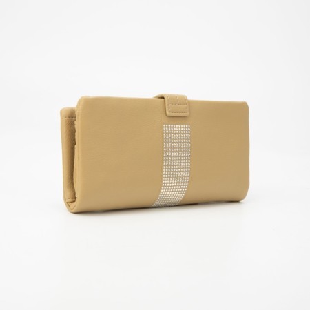 Women's wallet on the button, mustard color-1
