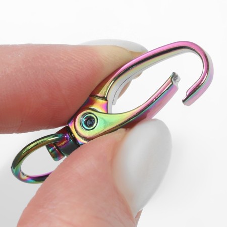Metal carbine, 38 × 12 mm / 10 × 1 mm, 5 pcs, color gasoline-2
