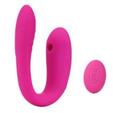 Vibrator for steam ok-hoods, with vacuum-wave clitoris stimulation, 10 modes, du, pink