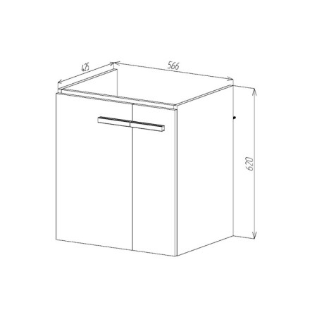 Viant Viant "Munich" 2 sashes, 430x560x620 mm, suspended, white, with a COMO 60 sink-3