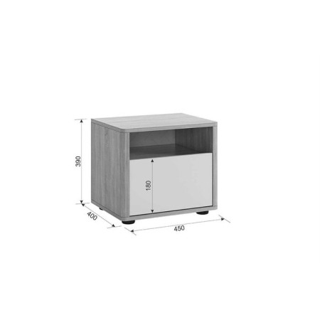 Bedside table, 450x404x455, sonoma oak/white-2