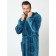 Male dressing gown with a hood, size 56, emerald color