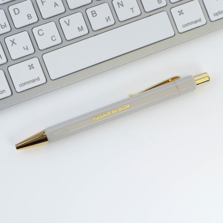 Handle Blue Blue Paste 0.7 mm “successes in everything” plastic with embossing on the case-1