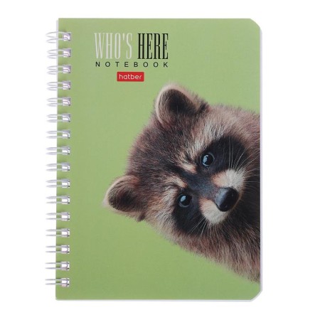 Note book A6, 80 sheets in a cage, on the crest "Who is here?", Cardboard cover, OFSET block, mix-3