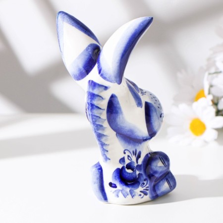 Souvenir "donkey", large, 13 cm, gzhel-5