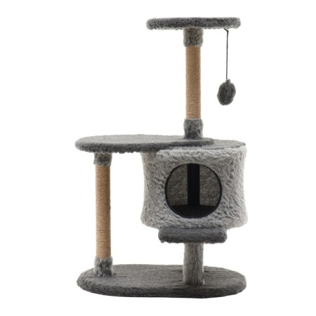 Complex for cats with a claw, collapsible, with a site, 56 x 42 x 90 cm, gray-1