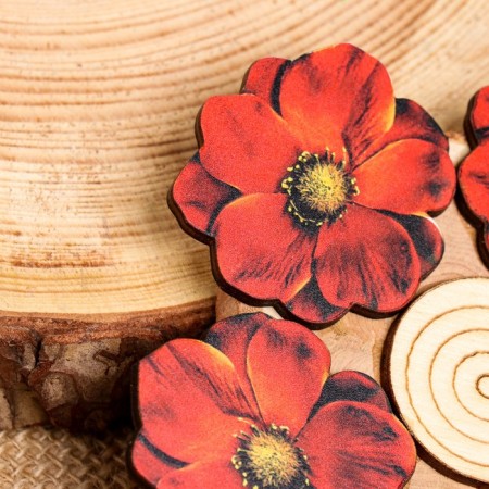 Hot "Red Flower" stand, 12x12cm, juniper-2