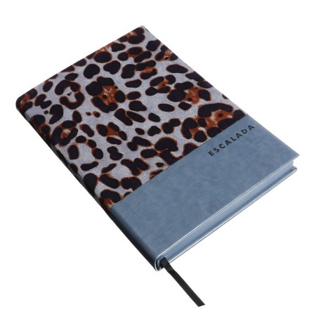 Delicidal Air A5, 160 sheets of Escalada, solid binding, artificial leather "Leopard", "Maras", pancake embossing, white offset 70 g/m2, gray-2