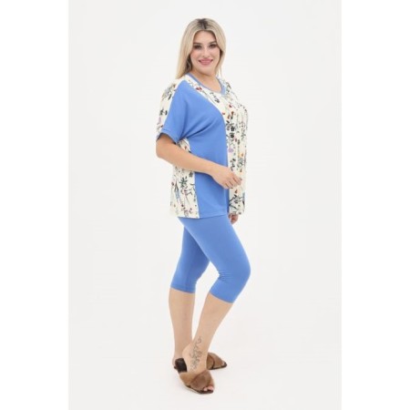 Female suit, size 62, blue color-2