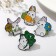 Set of icons (4 pcs.) "Zaychat", colored in ferrous metal