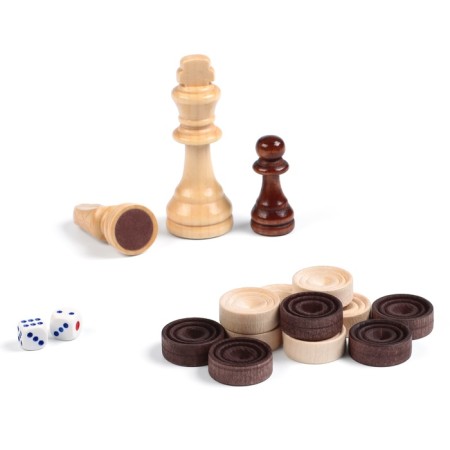 Board game 3 in 1 "Gzhel": chess, backgammon, checkers, wood 40 x 40 cm-3