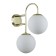 Bra Indigo, 13017/2W Gold. 2x40W, E14, 150x300x375 mm, matte white color