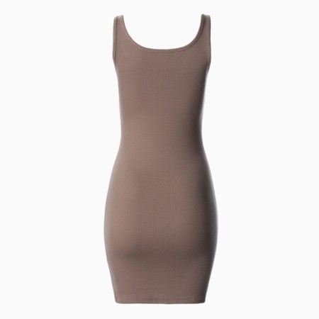 The dress is female, brown color, size 42 (s)-2