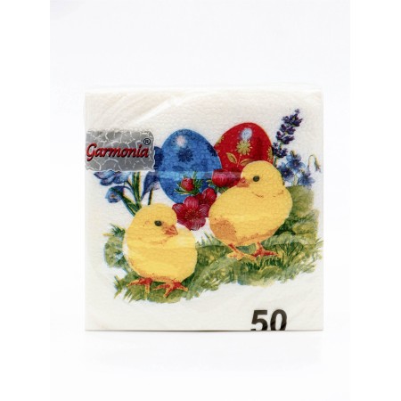 Paper napkins “Color harmony. Chickens ”, 24*24 cm, 50 pcs.