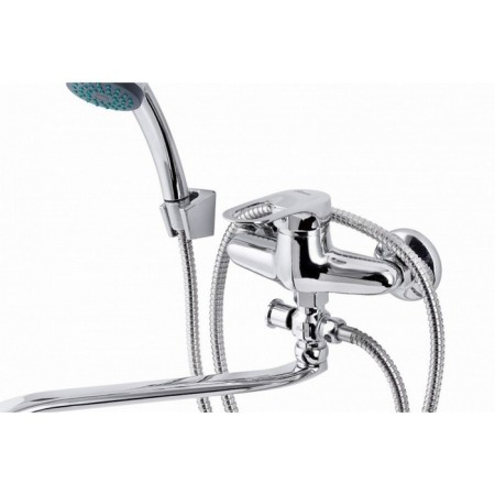 FAUZT FZS-614-117 bathtub mixer, single-legged, pour 340 mm, watering can, chrome-1