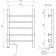 Electric towel Domoterm 109-5, 400x600 mm, left, black matte