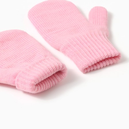 Double children's mittens, pink color, rn 14-2