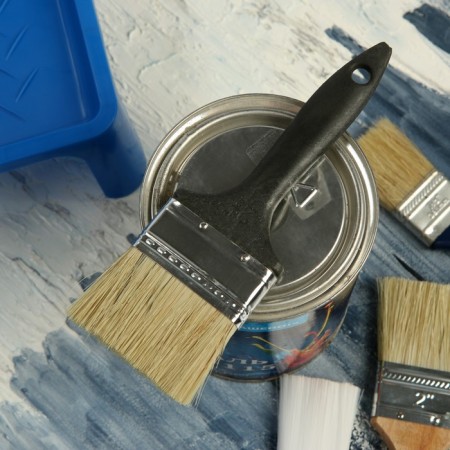 Brush flat scrap, natural bristles, plastic handle, 2.5 ", 63 mm-5