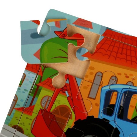 Wooden toy "Puzzle. Blue Tractor »22 × 15 cm-2