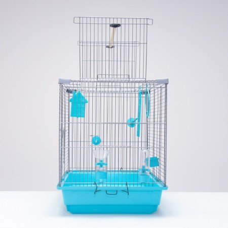 Birds Cell "Piggers" No. 104, collapsible, 1 section, 58 x 40 x 48 cm, turquoise-3