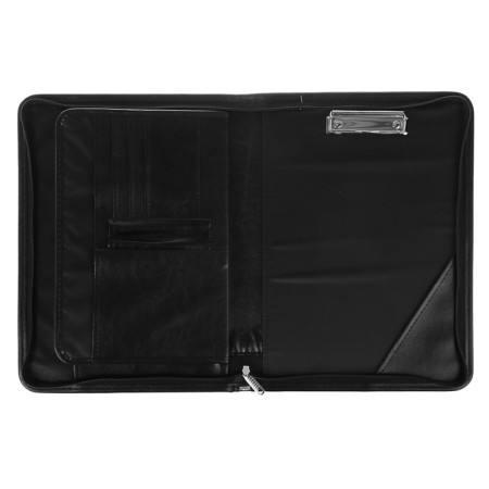 Business, artificial leather, 360 x 260 x 30 mm, with a metal press, 3D07 "crocodile", black-3