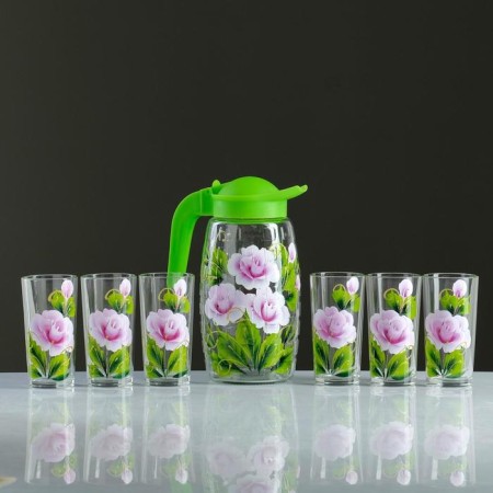 Set for juice "Rosochka" art painting, 6 glasses 1250/200 ml