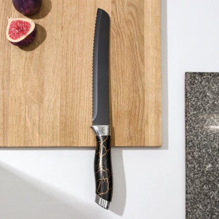Knife for bread shares "Energy", bread, blade 19.5 cm, black color