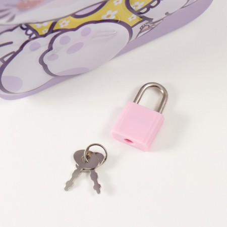 Piggy bank Metal with a lock "Cute cat" mix 7x12x16 cm-7