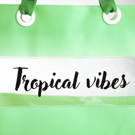 Bag Women's Beach Tropical Vibes, 50x35x11 cm, green color-3
