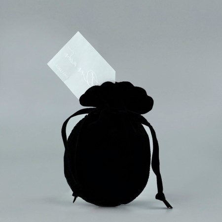 Suede bag “for you”, black, embossing, 9 × 12 cm-2