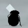 Suede bag “for you”, black, embossing, 9 × 12 cm