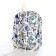 School backpack of textiles with a zipper, 3 pockets, white/multi -colored color
