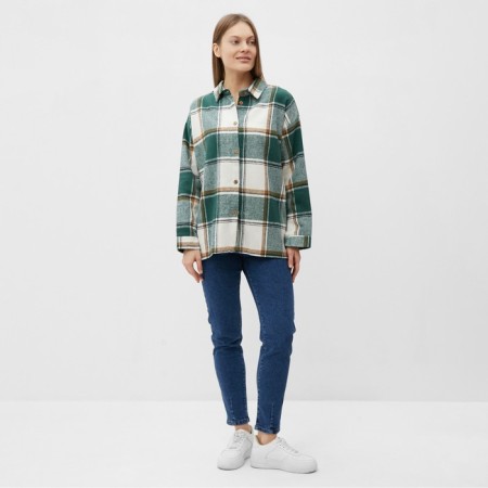 Female shirt, white/green color, size 44-48-1