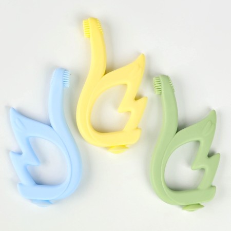 Silicon tosses-massager for teeth "Swan", children's, on a suction cup, Mix colors-5