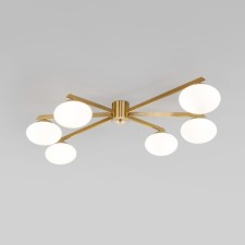 Ceiling Lamp EUROSVET OPALINE 70220/6, G9, 6x20W, 1040x1040x165 mm, brass color