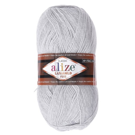 Yarn "Lanagold fine" 49% wool, 51% acrylic 390m/100g (684 ash)-1