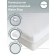 Substract is waterproof, size 160x200 cm, with elastic bands in the corners, white color