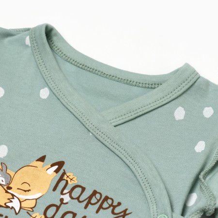 Body-kimono children with a long sleeve "Fox", Mentol, height 56-1