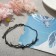 Bracelet "Dragon Star", blue color in black metal, 7 cm