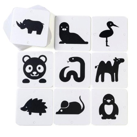Black and white pictures for newborn "Animals", 40 pictures, 0+-1