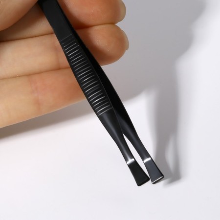 Direct tweezers, narrow, 8.5 cm, black color-6