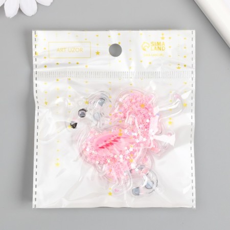 Shaker for the creativity of PVC "Pink Flamingo" with a 4.6x6 cm glitter-3