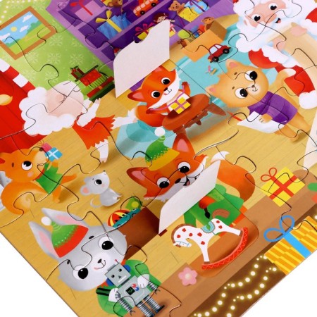 Puzzle with windows "Workshop of Santa Claus"-3