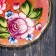 Zhostovsky tray "peonies", pink, with copyright painting, d = 17 cm
