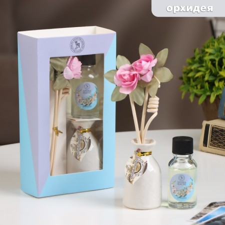 Gift set with a diffuser "Vase with a flower" orchid, "wealth of aroma"-4