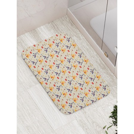 Bathroom mat "Festive fox", anti -slip, size 52x77 cm